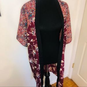 Cejon Maroon Floral Print Robe